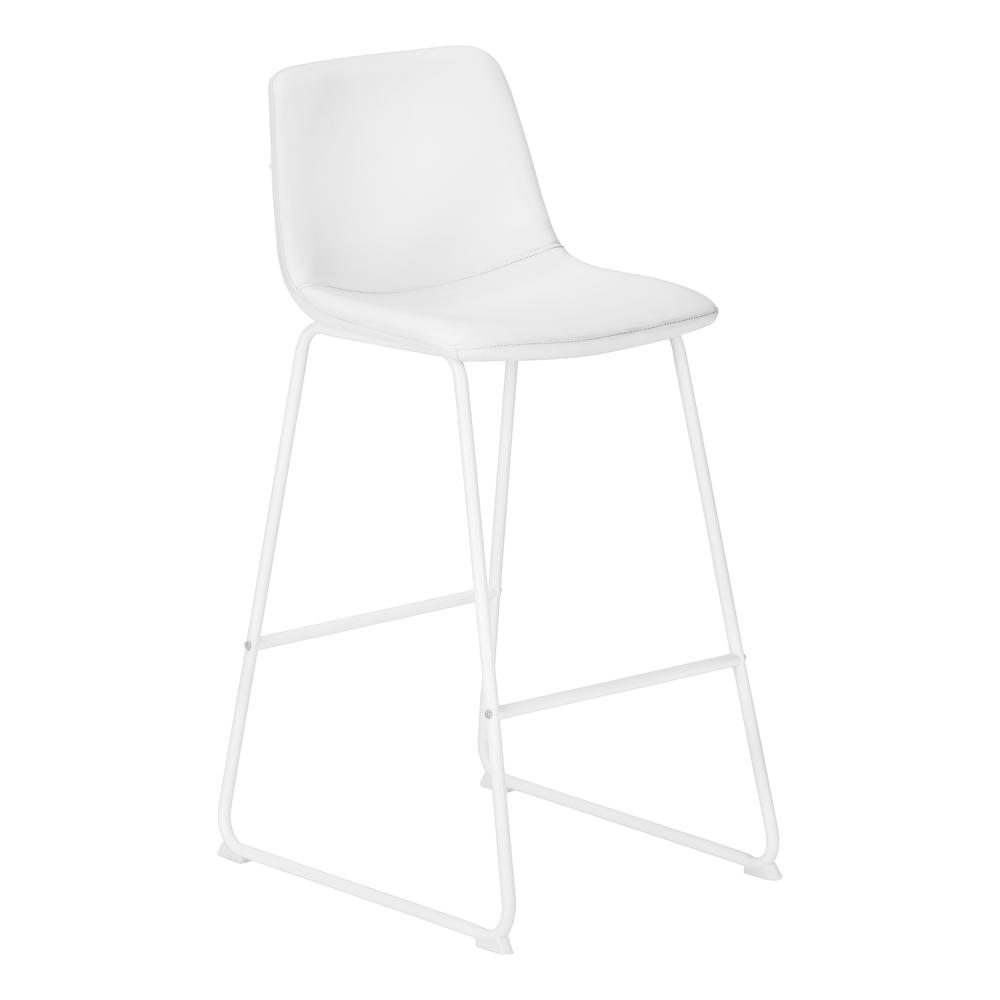 Office Chair, Bar Height, Standing, Computer Desk, Work, White Leather Look
