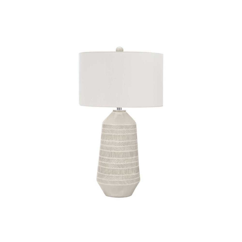 ="Lighting, 33""H, Table Lamp, Ivory / Cream Shade, Cream Ceramic, Contemporary