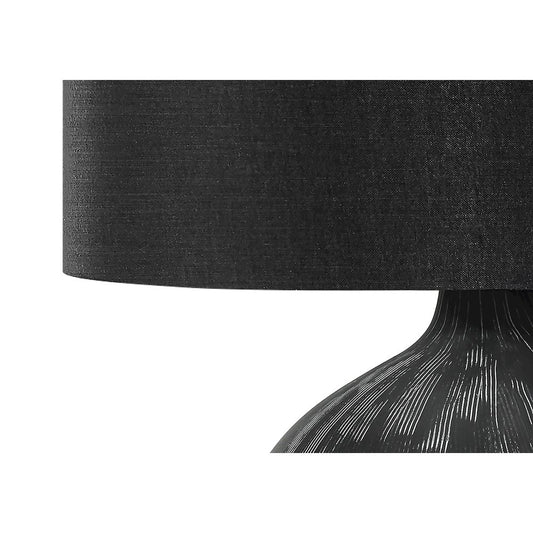 Lighting, 23"H, Table Lamp, Black Ceramic, Black Shade, Contemporary