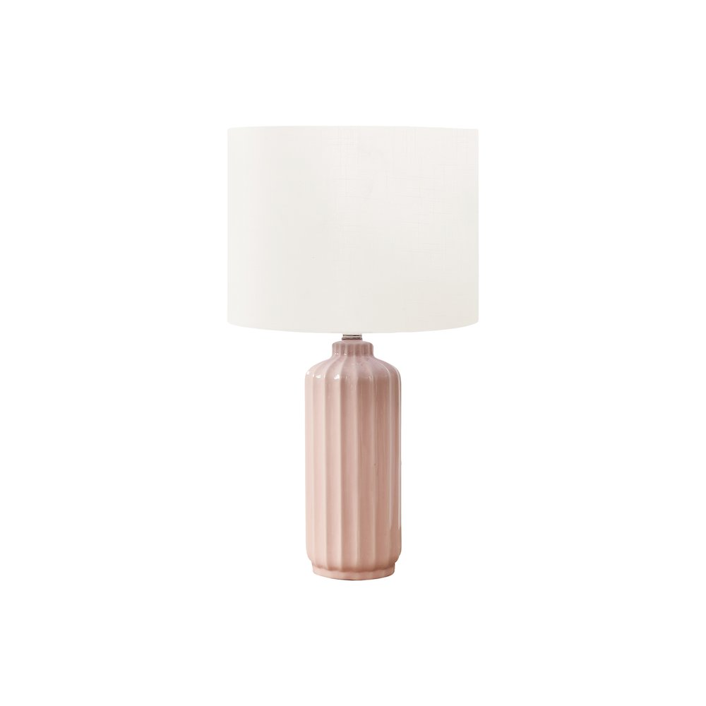 23"H, Table Lamp, Pink Ceramic, Ivory / Cream Shade, Contemporary, Modern