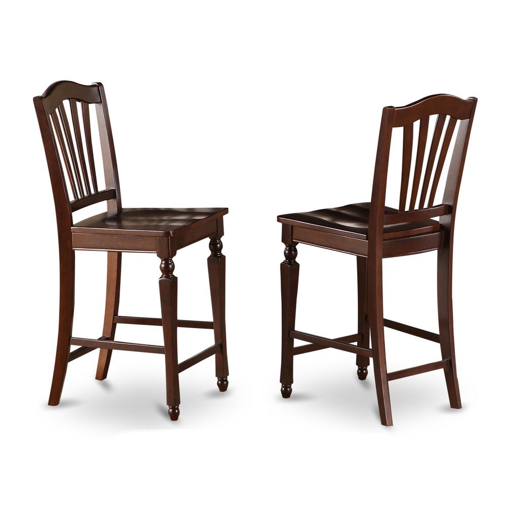 Chelsea Stools with wood seat, 24" seat height, Set of 2