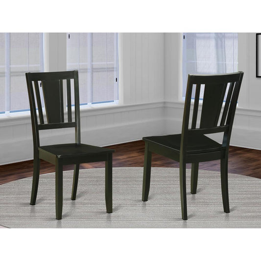 Dudley Dining Chair with Wood Seat in Black Finish, Set of 2