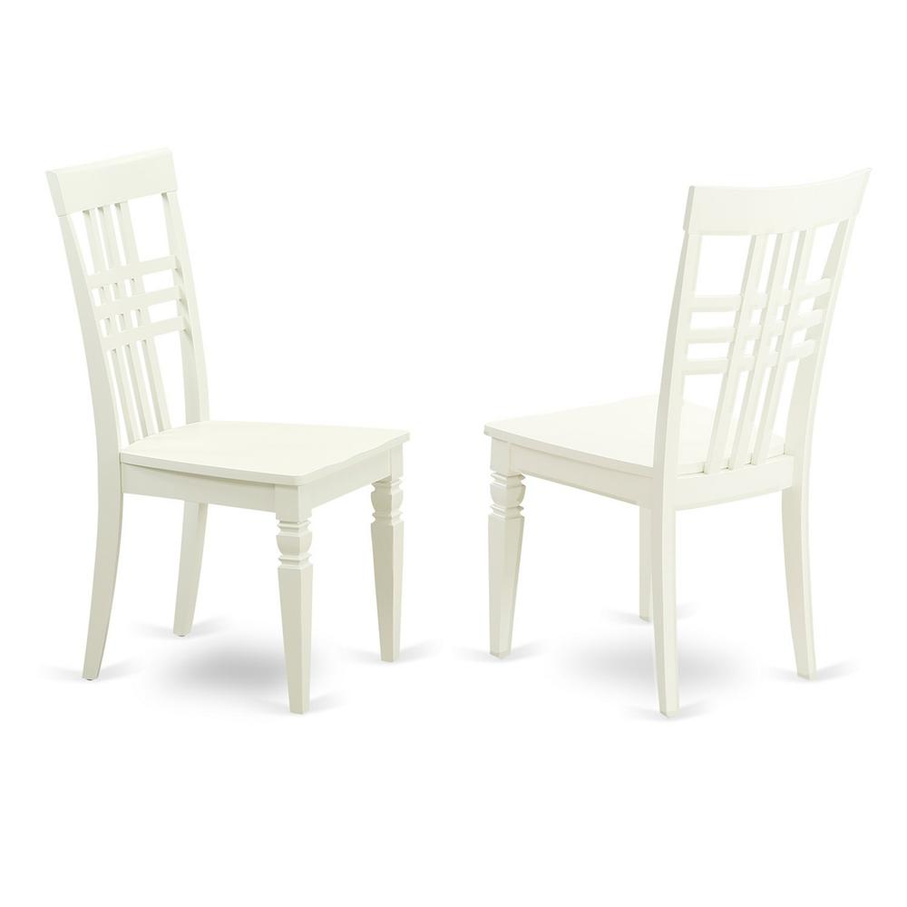 Logan Dining Chair with Wood Seat - Linen White Finish., Set of 2