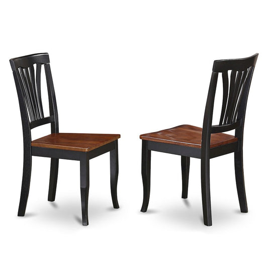Avon Chair for dining room Wood Seat-Black and Cherry Finish, Set of 2