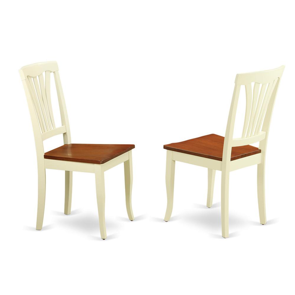 Avon Dining Chair Wood Seat - Buttermilk and Cherry Finish, Set of 2