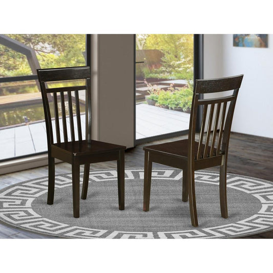 Capri slat back kitche dining Chair with wood Seat, Set of 2