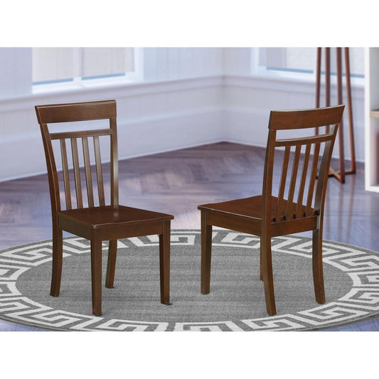 Capri slat back Chair for dining room with wood Seat, Set of 2