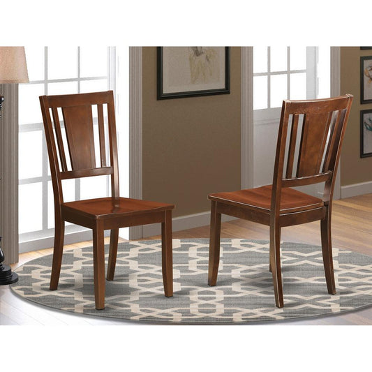 Dudley Dining Chair with Wood Seat in Mahogany Finish, Set of 2