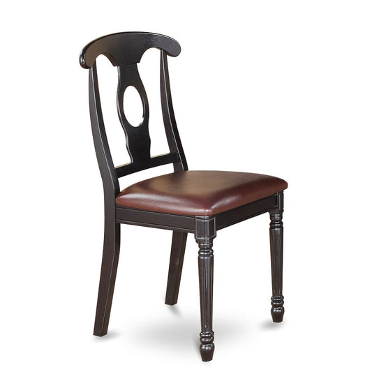 Kenley Nappoleon-Styled Dining room Chair with faux leather upholstered Seat, Set of 2