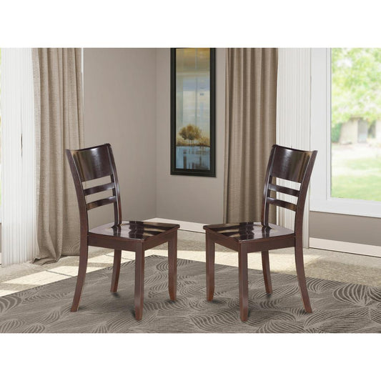 Lynfield Dining Chair with Wood Seat in Cappuccino Finish, Set of 2
