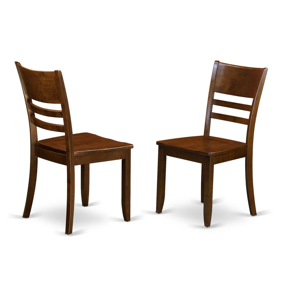 Lynfield Dining Chair with Wood Seat in Espresso Finish, Set of 2