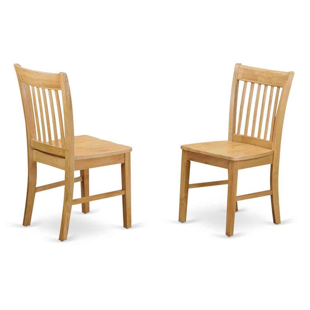 Norfolk Dining chair with Wood Seat -Oak Finish., Set of 2