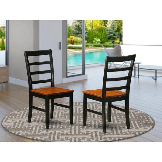 Parfait Chair with Wood Seat - Black & Cherry Finish., Set of 2