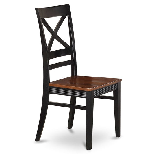 Quincy Dining Dining room Chair With X-Back in Black & Cherry Finish, Set of 2