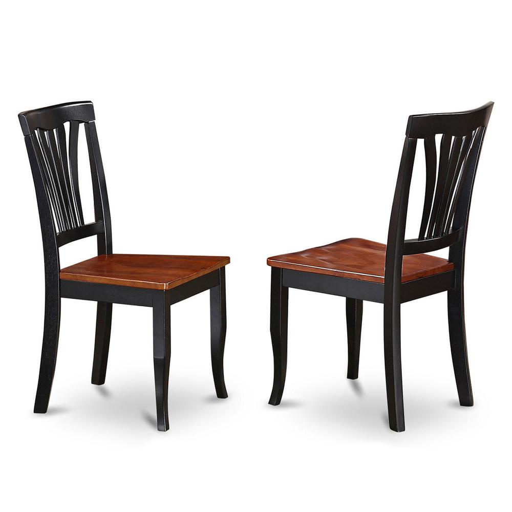 Avon Chair for dining room Wood Seat-Black and Cherry Finish, Set of 2