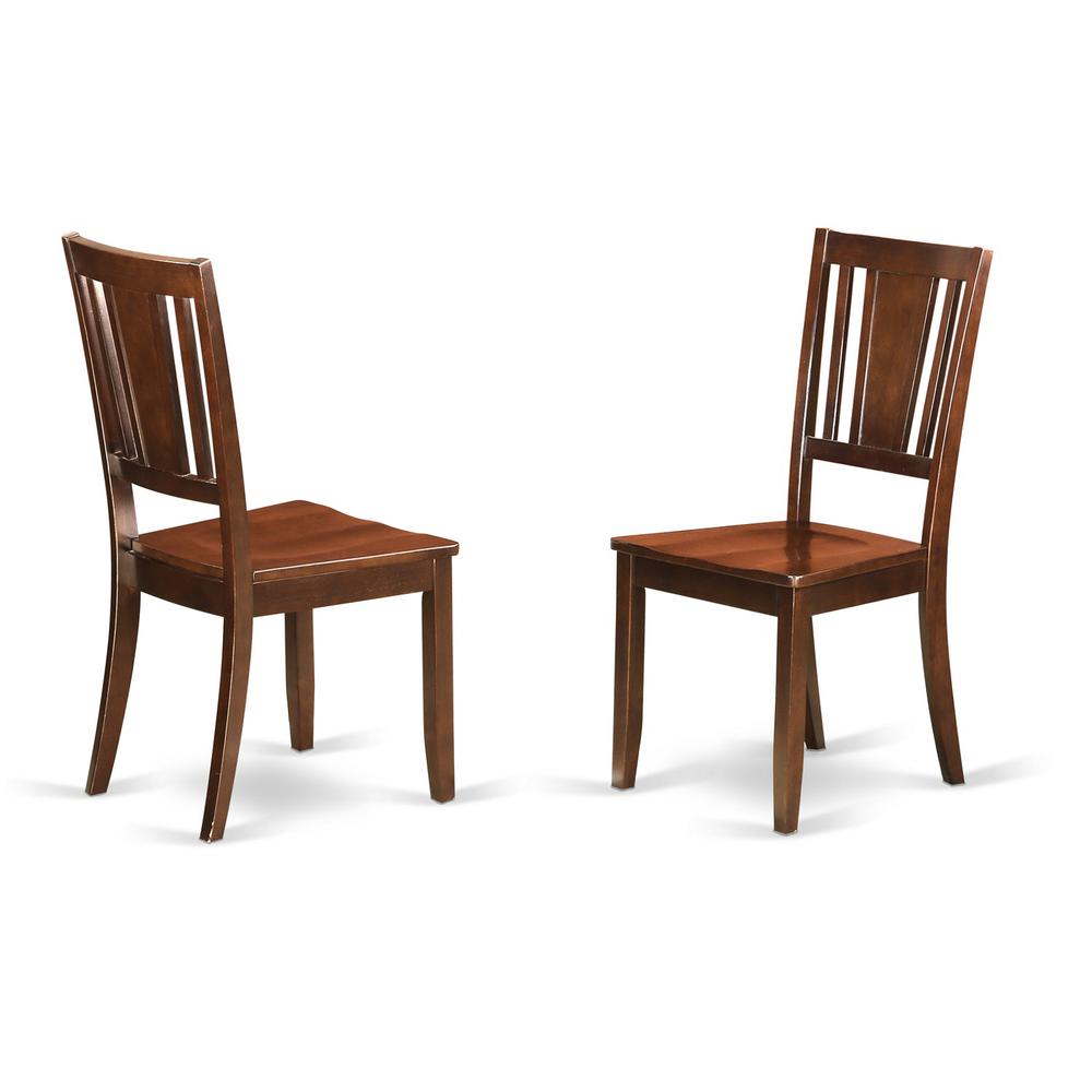 Dudley Dining Chair with Wood Seat in Mahogany Finish, Set of 2