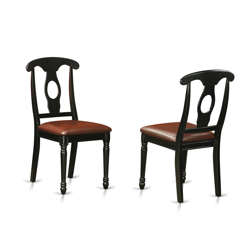 Kenley Nappoleon-Styled Dining room Chair with faux leather upholstered Seat, Set of 2