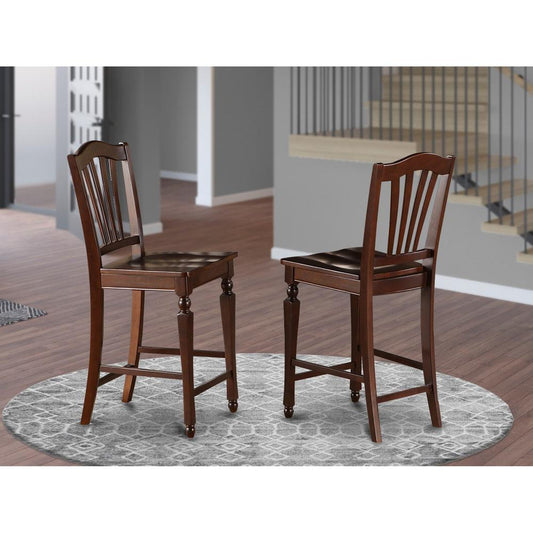 Chelsea Stools with wood seat, 24" seat height, Set of 2
