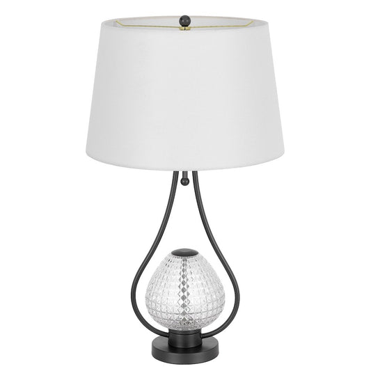 Forssa 100W 3 Way Table Lamp With 2W Led Night Light In Glass And Metal Base.