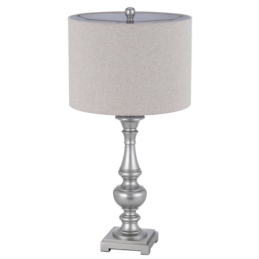 100W Nampa Resin Table Lamp With Hardback Drum Fabric Shade (Sold As Pairs)