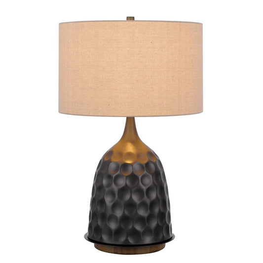 150W 3 Way Oskaloosa Metal Table Lamp With Drum Shade