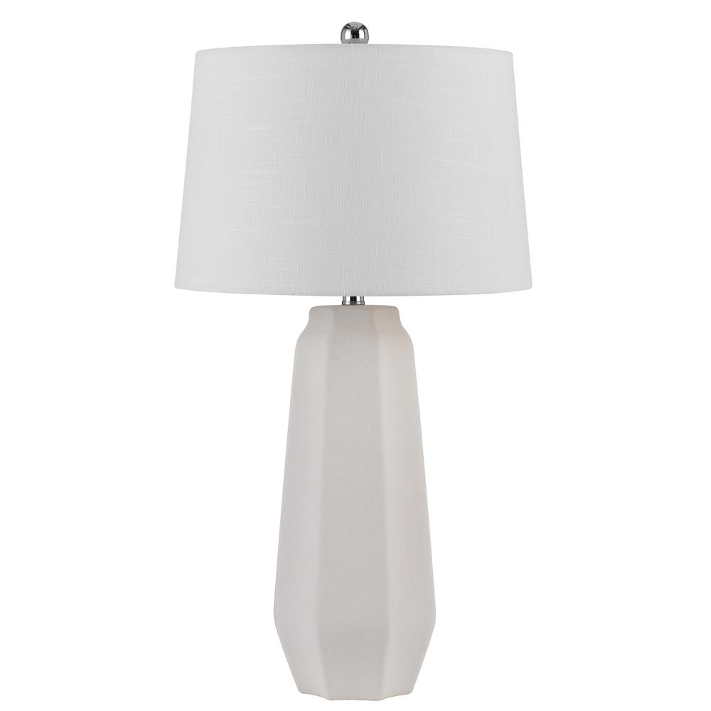 150W 3 Way Drayton Ceramic Table Lamp With Hardback Fabric Shade (Sold In Pairs)