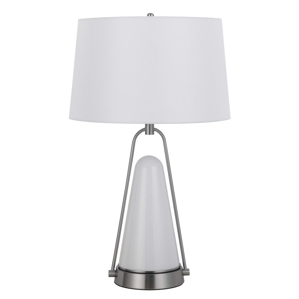 100W Birchmore Metal/Glass Table Lamp With Built In Led Night Light