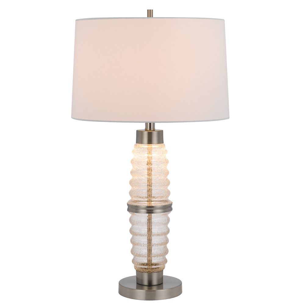 100W 3 way Macon glass table lamp with 2W led night light