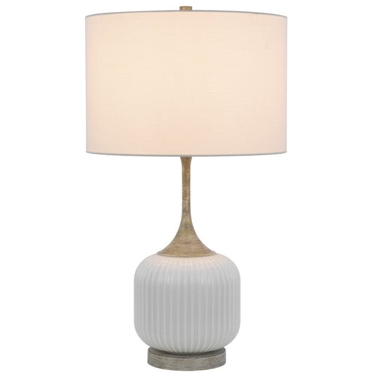 150W 3 way Palmyra metal/glass table lamp. Sold in pairs