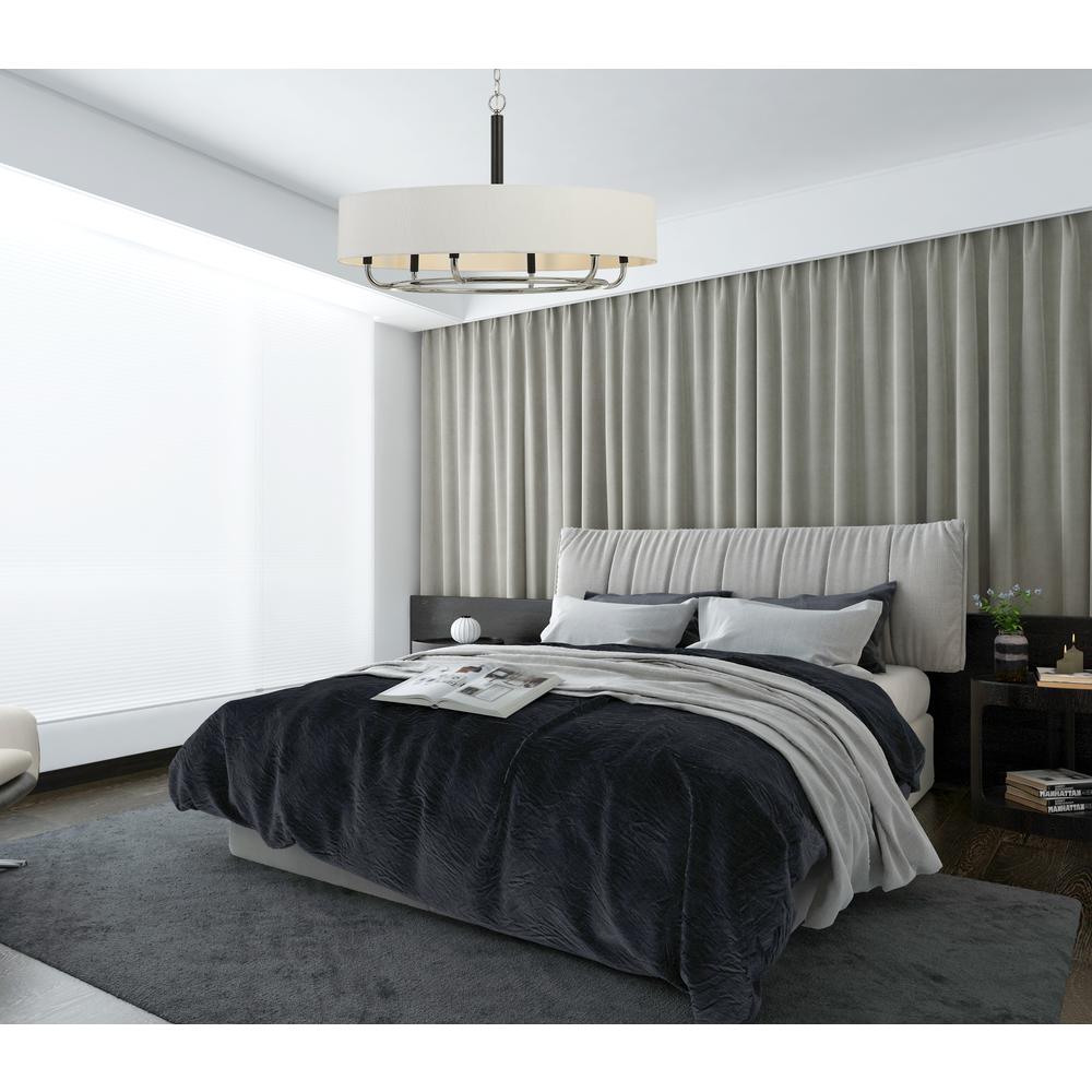 60W X 6 Alava Metal Chandelier With Fabric Shade