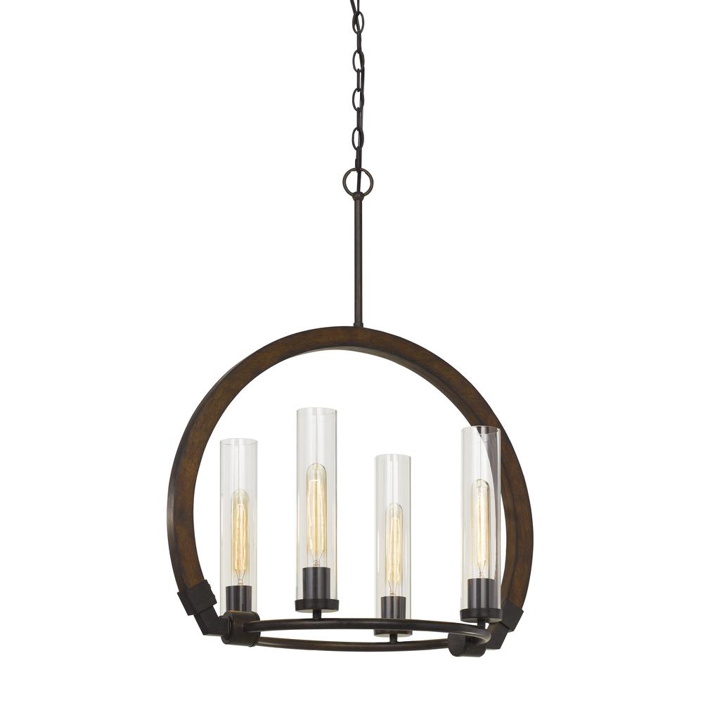 60W X 4 Sulmona Wood/Metal Chandelier