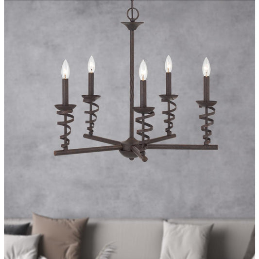 60W x 5 Forbach metal chandelier (Edison Bulbs are included)