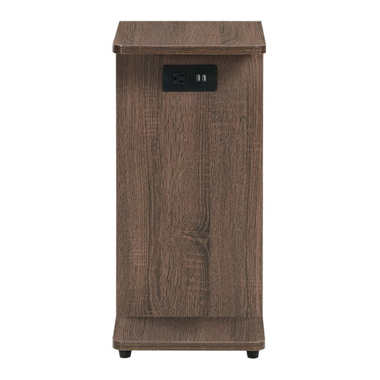 Gemma Accent C-Table With Power Ports in Walnut Finish