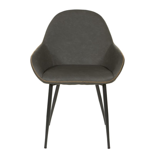 Piper Chair in Smoke Fabric with Black Frame, PPR-P52