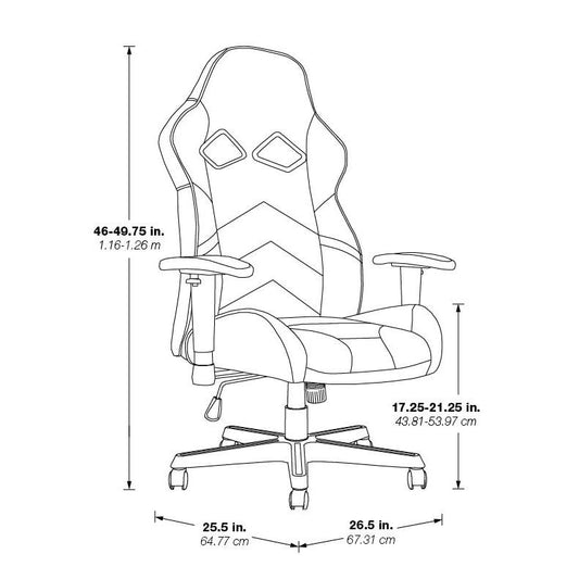 Vapor Gaming Chair in Black Faux Leather with Blue Accents, VPR25-BL