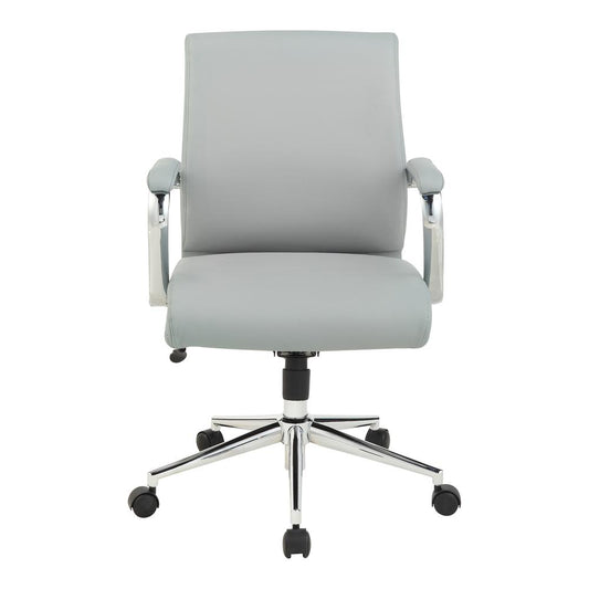 Mid Back Manager's Chair with Dillon Steel Antimicrobial Fabric and Chrome Base