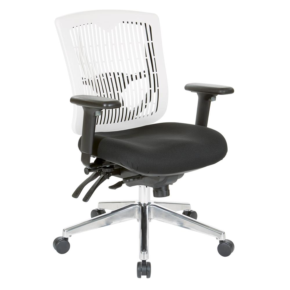 Contoured White Plastic Back Manager's Chair , 97898CWH-30
