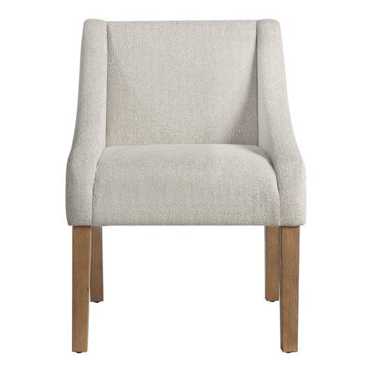 Monarch Dining Chair In Cream Fabric With Medium Espresso Wood Legs
