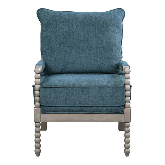 Abbott Chair in Azure Fabric with Brushed Grey Base K/D, ABB-BY4