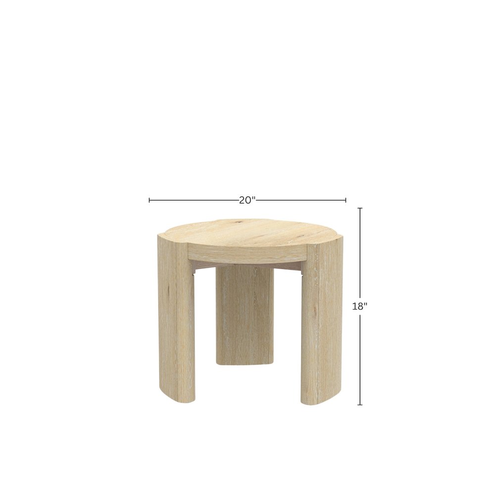 Sloane 20" Round End Table, Driftwood