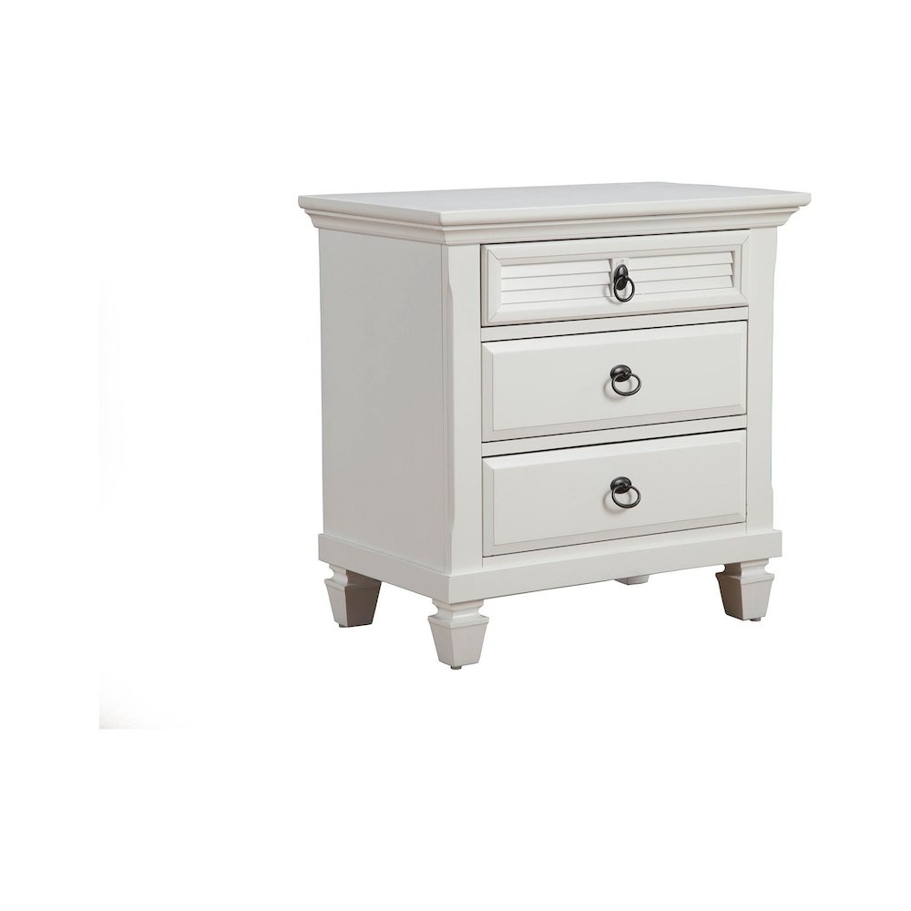 Winchester 3 Drawer Nightstand, White