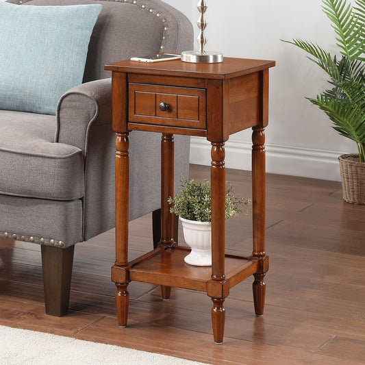 French Country Khloe 1 Drawer Accent Table with Shelf