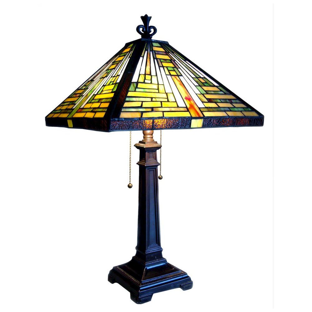 Tiffany-style 2 Light Mission Table Lamp 14" Shade