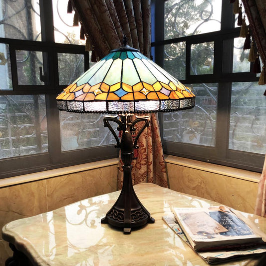 CHLOE Lighting NICHOLAS Tiffany-Style Mission Stained Glass Table Lamp 25" Height