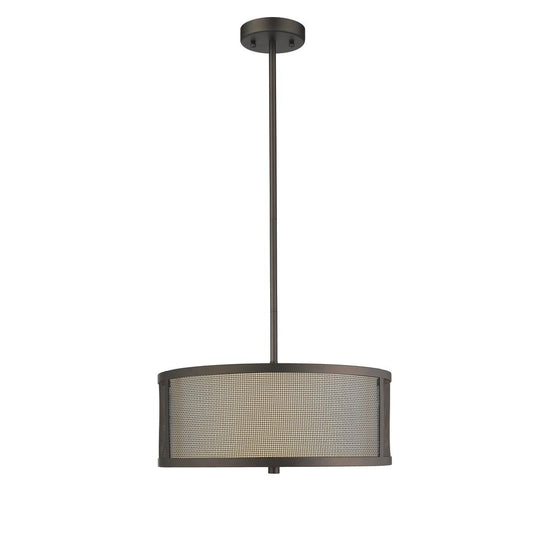 JULIANA Transitional 3 Light Rubbed Bronze Ceiling Pendant 16" Wide