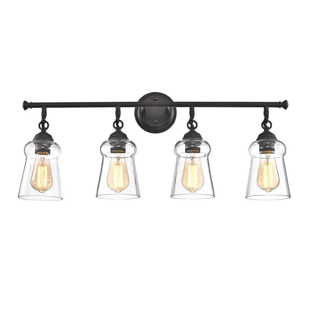 CHLOE Lighting CHERYL Contemporary 4 Light Rubbed Bronze Bath Vanity Fixture 30" Width