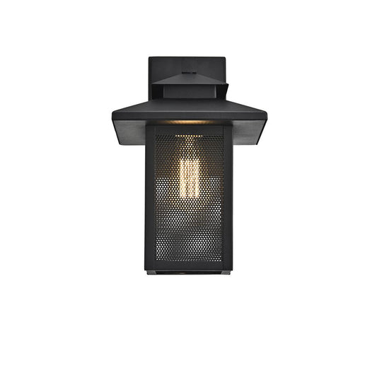 CHLOE Lighting IRONCLAD Transitional 1 Light Textured Black Outdoor Wall Sconce 13" Height