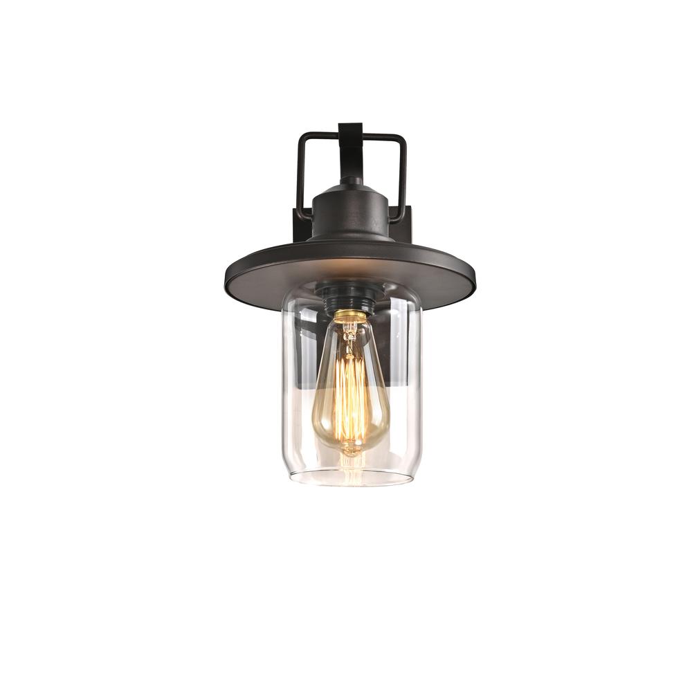 CHLOE Lighting CHRISTOPHER Transitional 1 Light Rubbed Bronze Outdoor Wall Sconce 12" Height