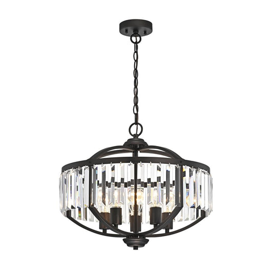 CHLOE Lighting KENNA Transitional 5 Light Rubbed Bronze Ceiling Pendant Fixture 20" Width