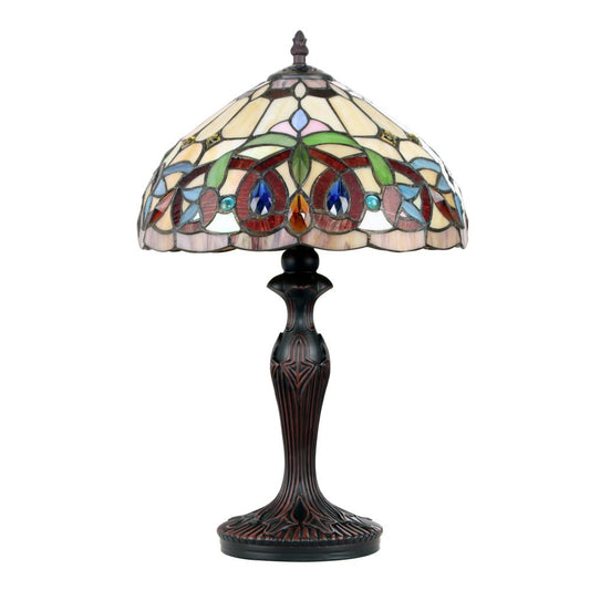 CHLOE Lighting SERENITY Tiffany-style Dark Bronze 1 Light Table Lamp 12" Shade